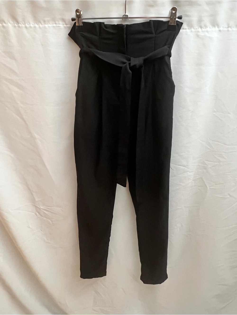 Celebrity Fashion by Hera Collection Black High Waist Tie Belt Pants Size L